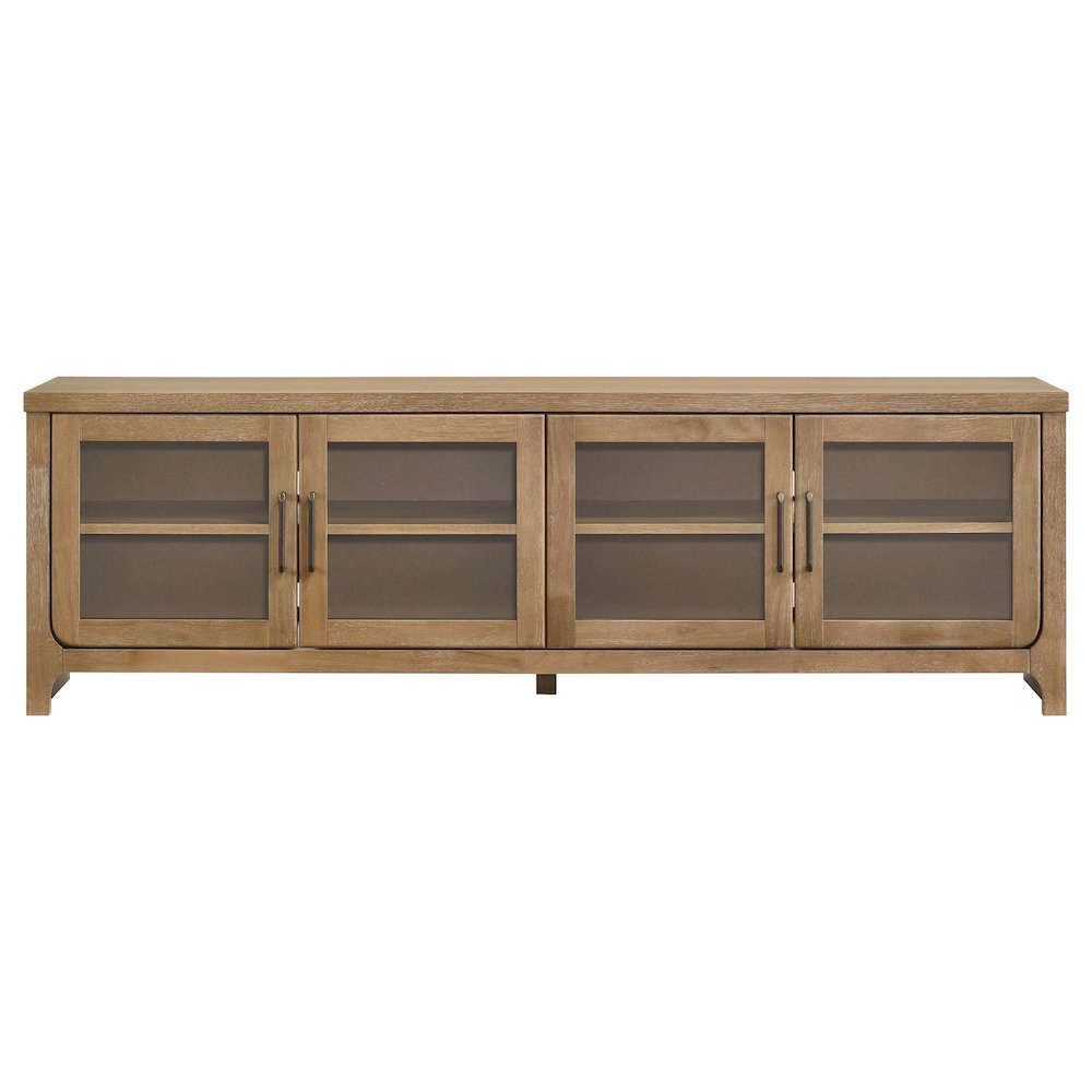 Brenham 79-inch 4-door TV Stand Media Console Light Oak