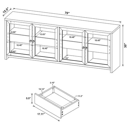 Denison 3-piece Entertainment Center 79-inch TV Stand Black