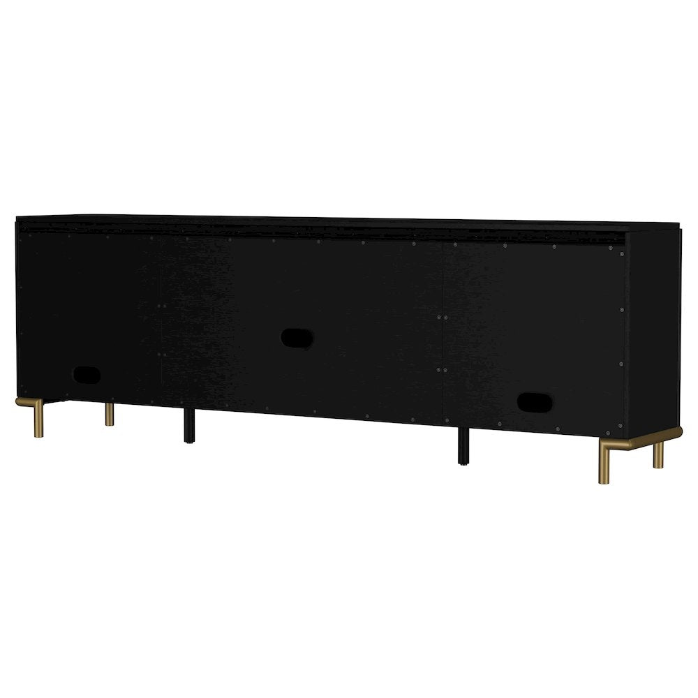 Arini Rattan Cane 2-door TV Stand Media Console Black