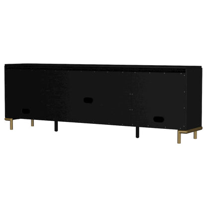 Arini Rattan Cane 2-door TV Stand Media Console Black