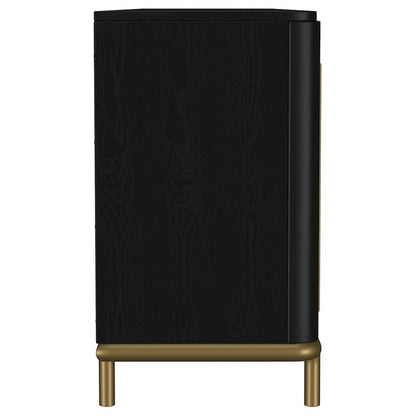 Arini Rattan Cane 2-door TV Stand Media Console Black