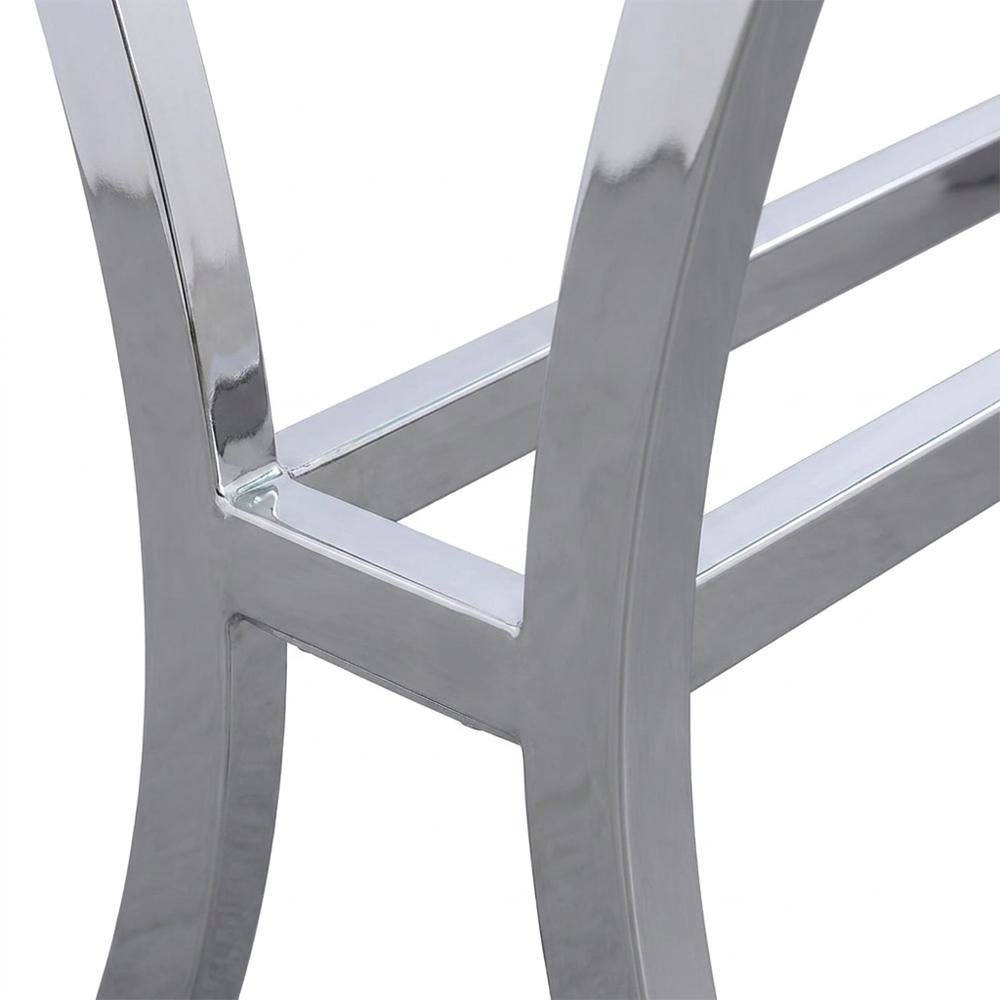 Metal Sofa Table with Rectangular Glass Top and Console for Entryway, Chrome