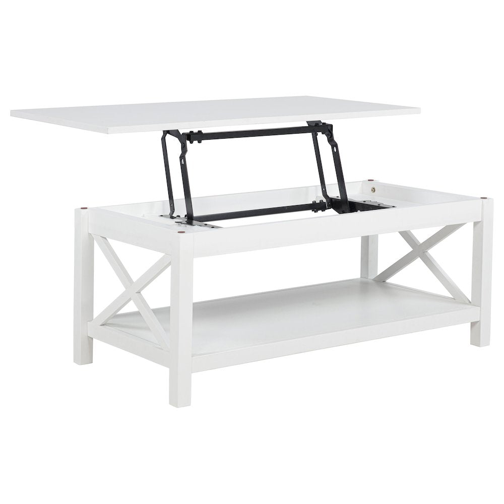 Skyview 44-inch Rectangular Lift Top Coffee Table White