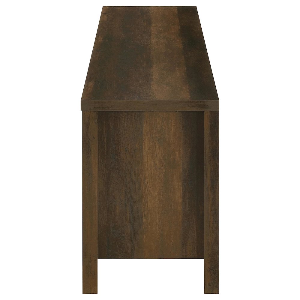 Carey 79-inch TV Stand Fireplace Media Console Dark Pine