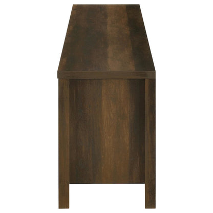 Carey 79-inch TV Stand Fireplace Media Console Dark Pine
