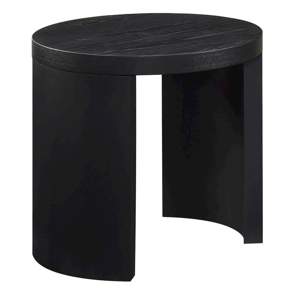 Sweeney 24-inch Round Wood Occasional Side End Table Black