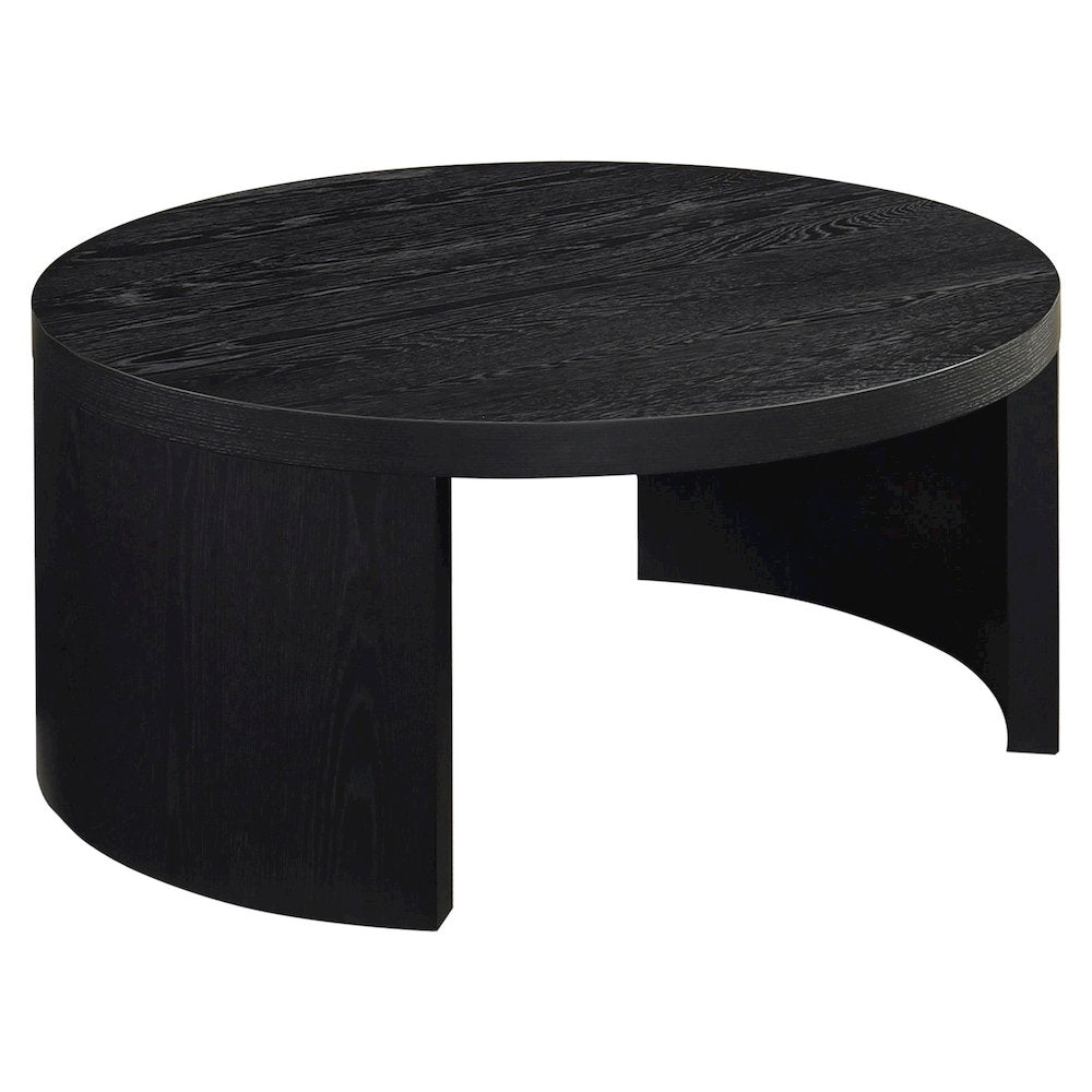 Sweeney 39-inch Round Wood Occasional Cocktail Coffee Table Black