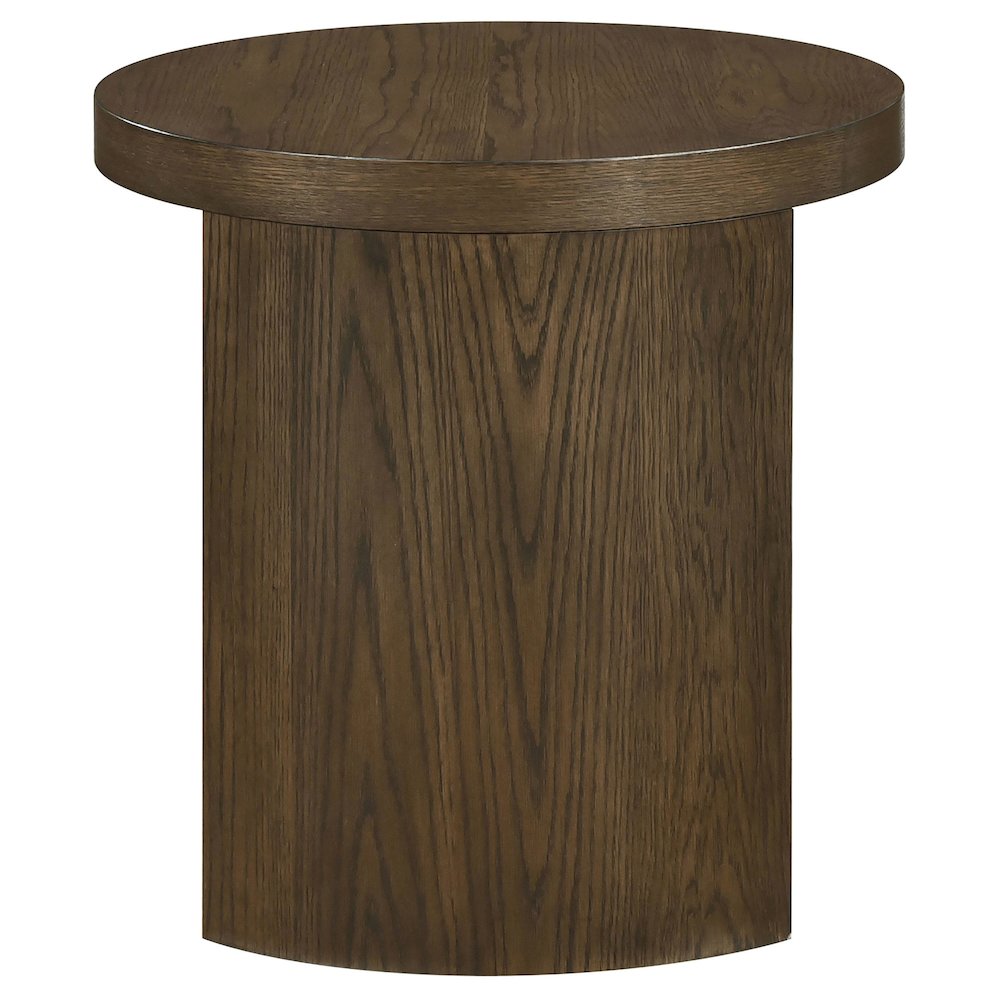 Sweeney 24-inch Round Wood Occasional Side End Table Dark Walnut