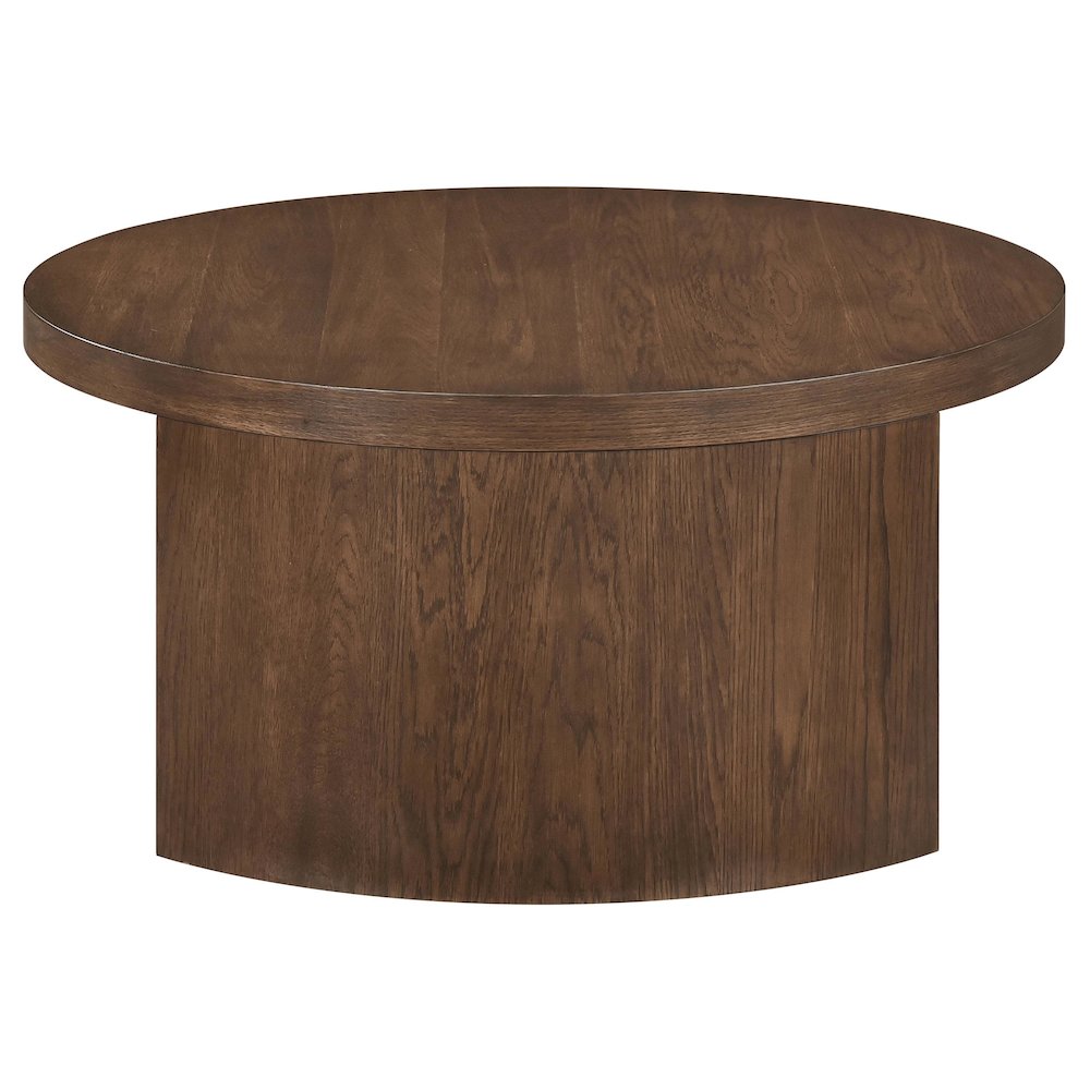 Sweeney 39-inch Round Wood Occasional Cocktail Coffee Table Dark Walnut