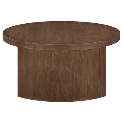 Sweeney 39-inch Round Wood Occasional Cocktail Coffee Table Dark Walnut