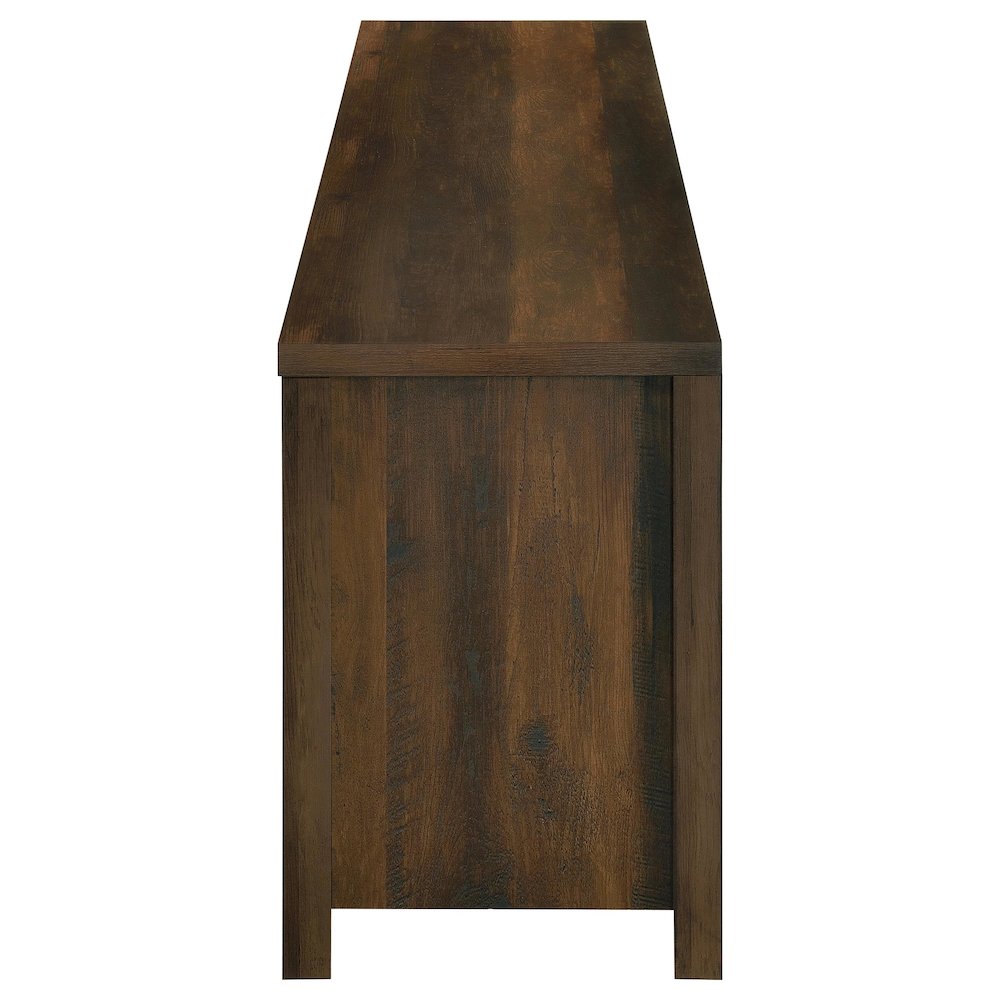 Enfield 71-inch TV Stand Fireplace Media Console Dark Pine