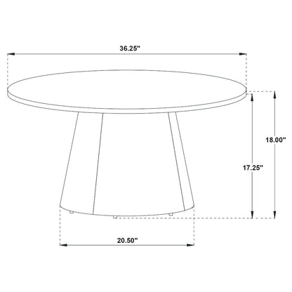 Franklin 3-piece Round Pedestal Coffee Table Set Grey and Dark Brown