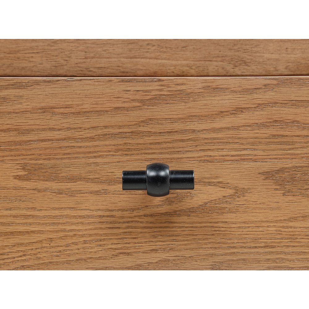 Beasley Square Wood End Side Table With Shelf Golden Oak