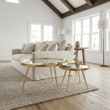 3-Piece Round Coffee and End Table Set with Contemporary Design, Plastic Glide
