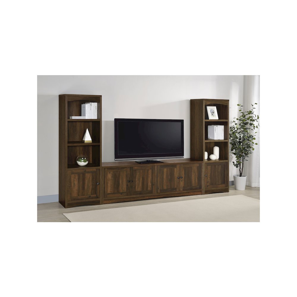 Laughlin 3-shelf Engineered Wood Media Tower Dark Pine