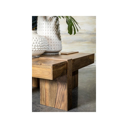 Samira Square Solid Wood Coffee Table Natural Sheesham