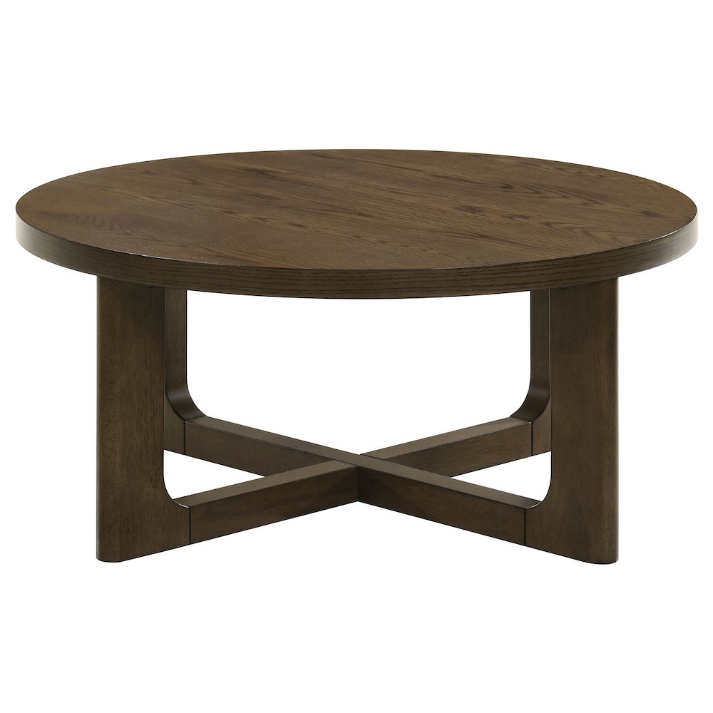 Kessler 2-piece Round Sculptural Wood Coffee Table Set Brown