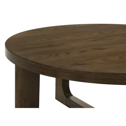 Kessler 2-piece Round Sculptural Wood Coffee Table Set Brown