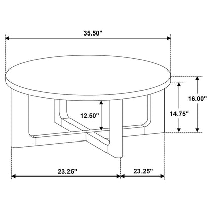 Kessler 2-piece Round Sculptural Wood Coffee Table Set Brown