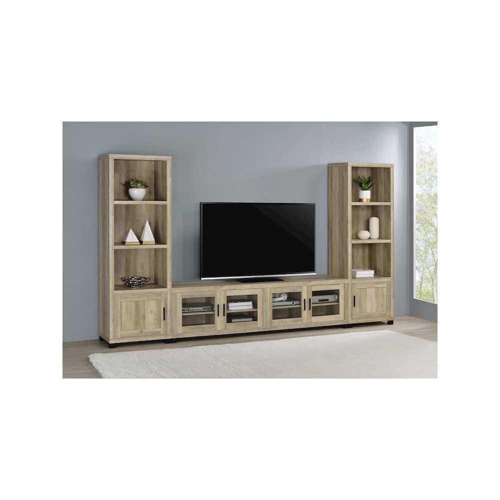 Sachin 3-piece 79" TV Entertainment Center Antique Pine
