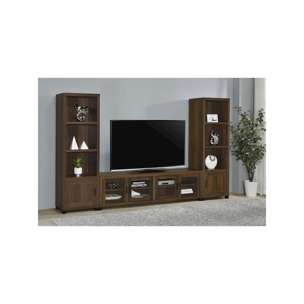Sachin 3-piece 79" TV Entertainment Center Dark Pine
