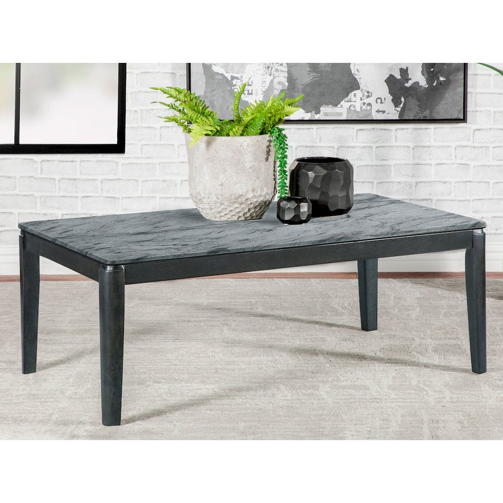 Mozzi Rectangular Faux Marble Coffee Table Grey and Black