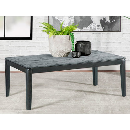 Mozzi Rectangular Faux Marble Coffee Table Grey and Black