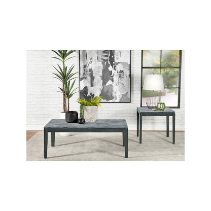 Mozzi Rectangular Faux Marble Coffee Table Grey and Black