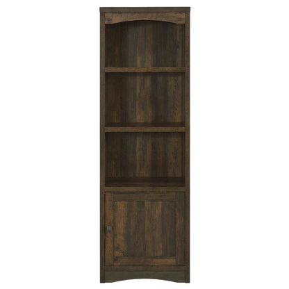 Dark Pine 3-Shelf Media Tower With Transitional Style And Tipover Restraint