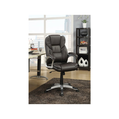 Kaffir Upholstered Adjustable Office Desk Chair Dark Brown