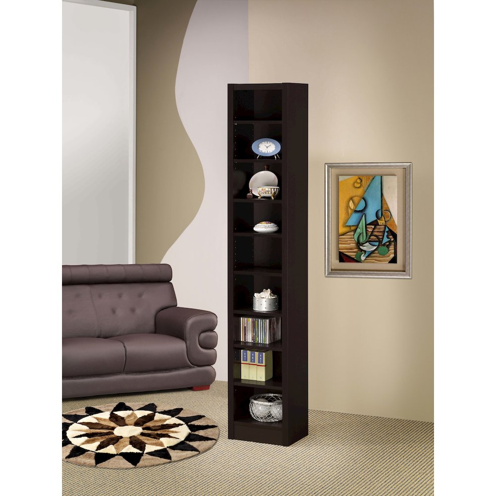 Eliam 71-inch 9-shelf Bookcase Cappuccino