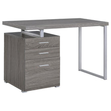 Weathered Grey 3-Drawer Office Desk with Functional Storage Solutions