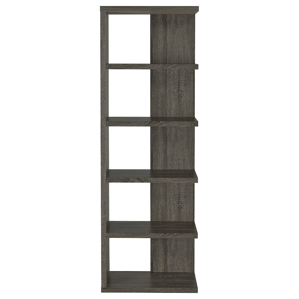 Harrison 71-inch 5-shelf Bookshelf Weathered Grey