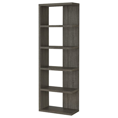 Harrison 71-inch 5-shelf Bookshelf Weathered Grey