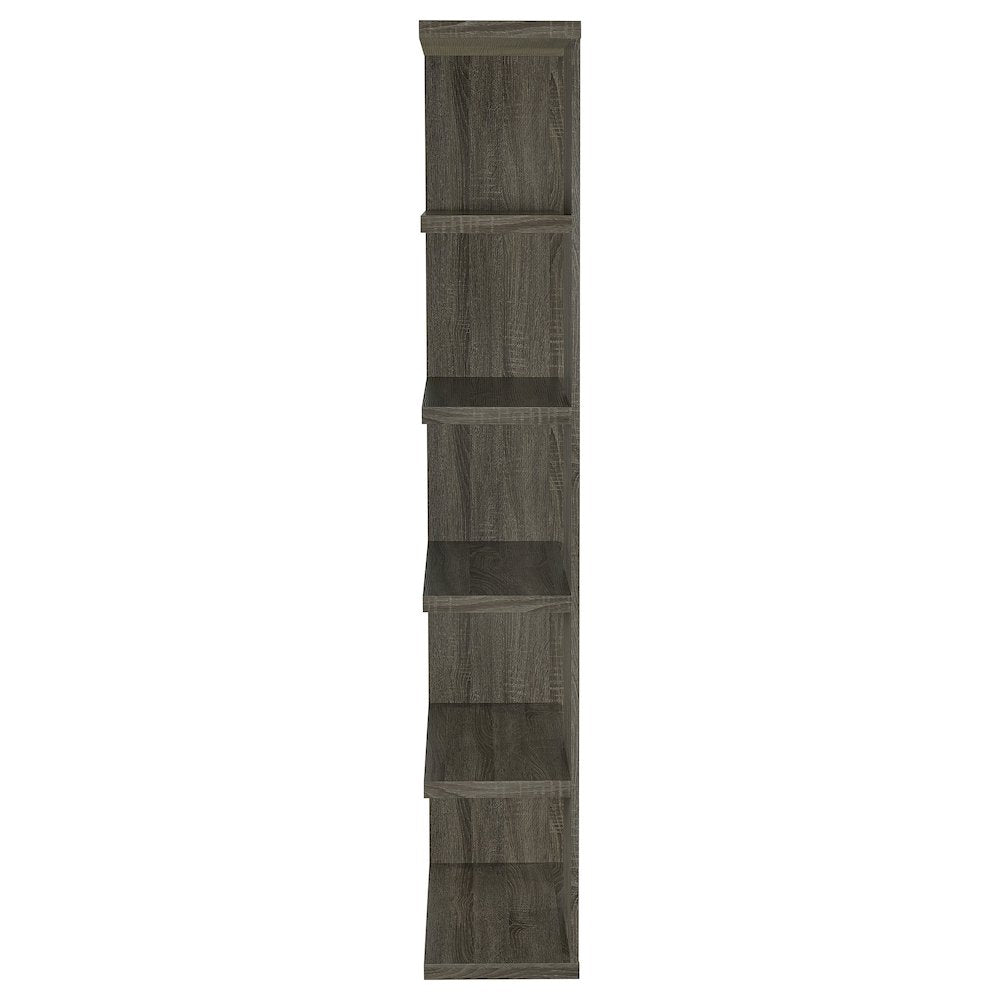 Harrison 71-inch 5-shelf Bookshelf Weathered Grey