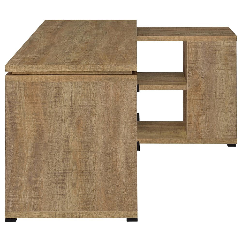 Yvette 60-inch 3-drawer L-Shape Computer Desk Mango