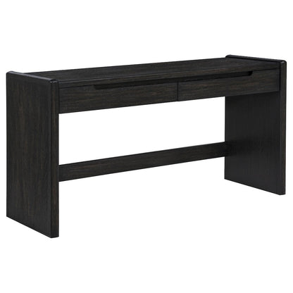 Leandro 2-drawer Home Office Writing Desk Burnished Black