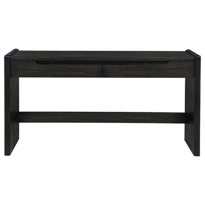 Leandro 2-drawer Home Office Writing Desk Burnished Black