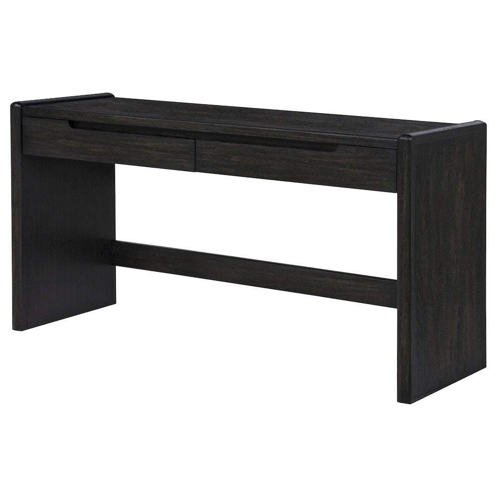 Leandro 2-drawer Home Office Writing Desk Burnished Black