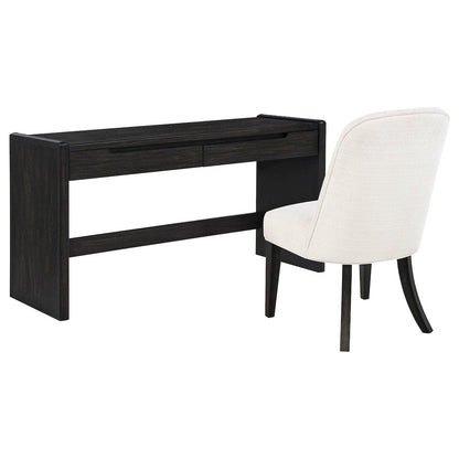 Leandro 2-drawer Home Office Writing Desk Burnished Black