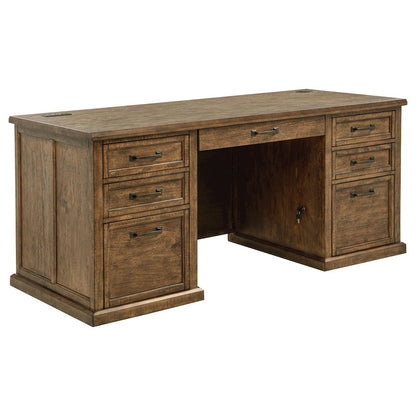 Altidore 68-inch 7-drawer Executive Home Office Desk Distressed Brown