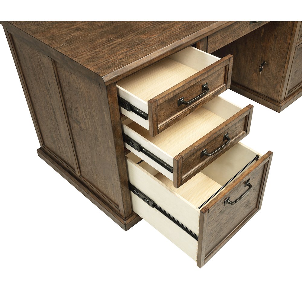Altidore 68-inch 7-drawer Executive Home Office Desk Distressed Brown