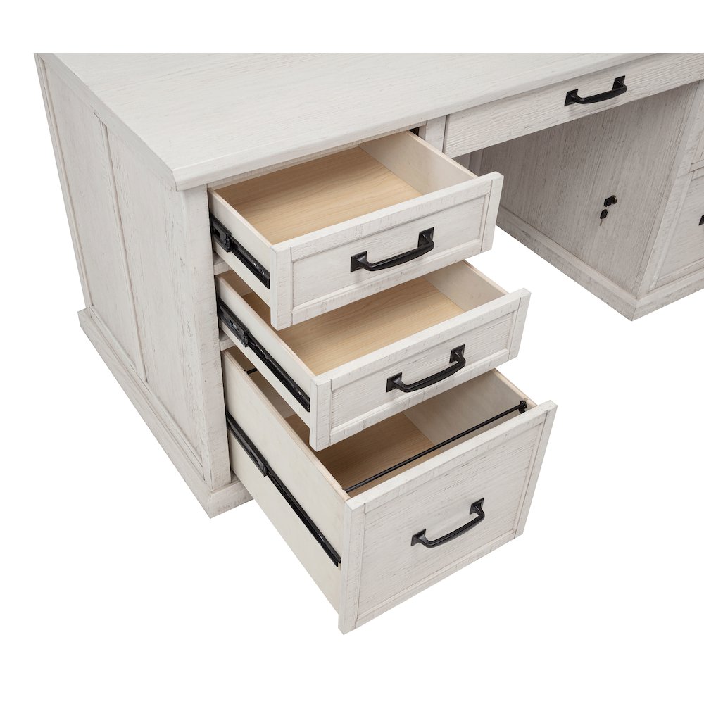 Altidore 68-inch 7-drawer Executive Home Office Desk Distressed White