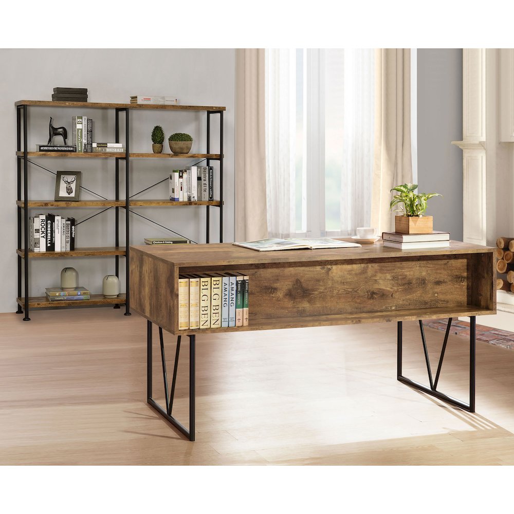 Analiese 63-inch 4-drawer Writing Desk Rustic Nutmeg