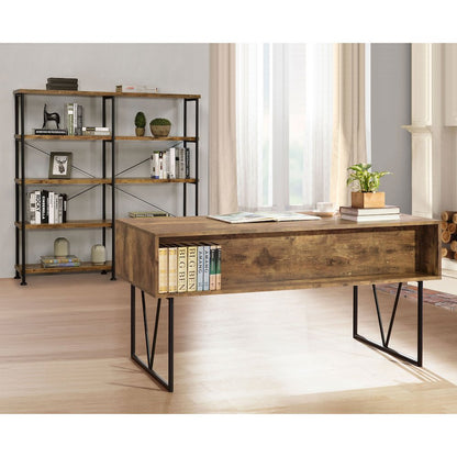 Analiese 63-inch 4-drawer Writing Desk Rustic Nutmeg