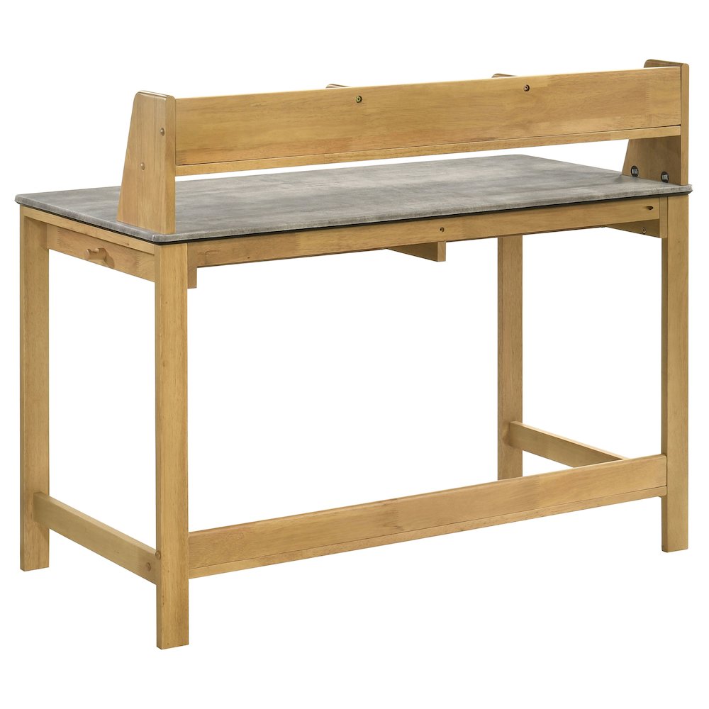 Besler 47-inch SmartTop Writing Desk with Shelf Cement and Natural