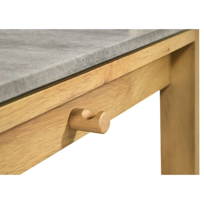 Besler 47-inch SmartTop Writing Desk with Shelf Cement and Natural