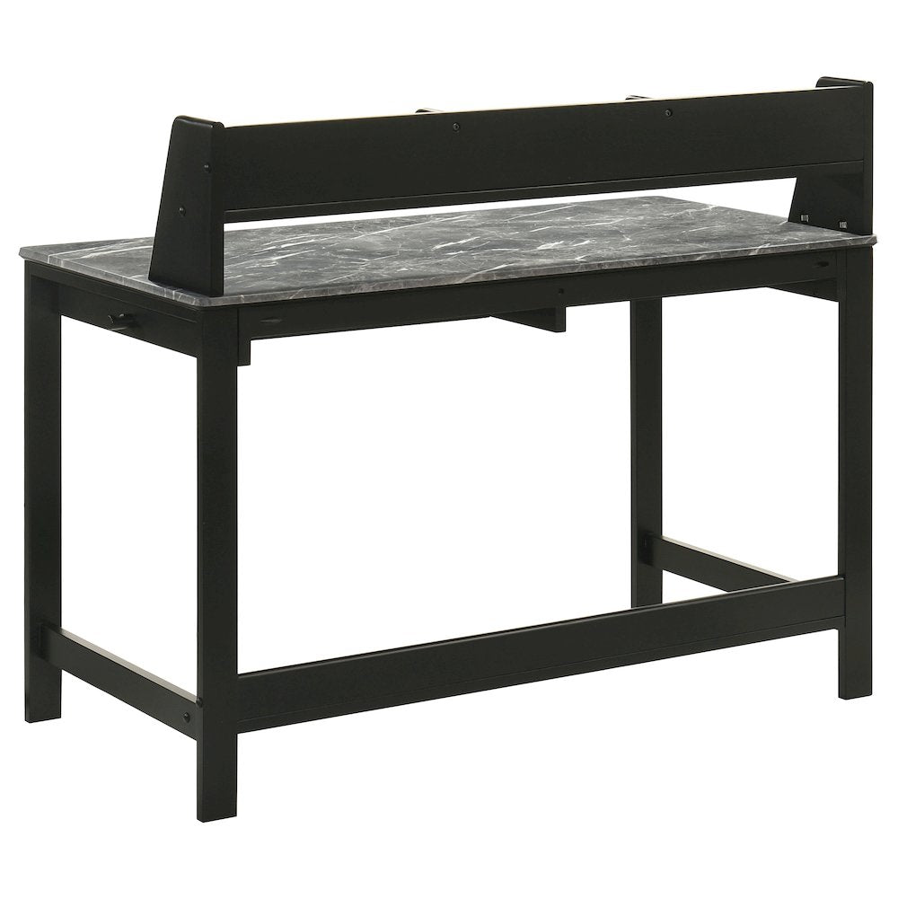 Besler 47-inch SmartTop Writing Desk with Shelf Grey Stone and Black