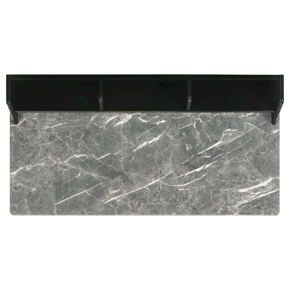 Besler 47-inch SmartTop Writing Desk with Shelf Grey Stone and Black