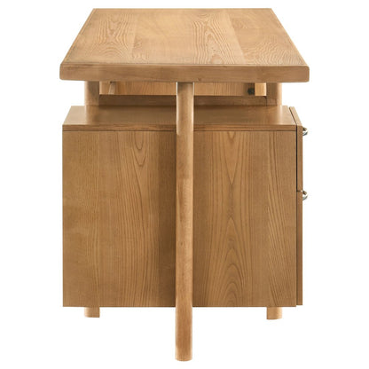 Roldan 69-inch 4-drawer Computer Desk with File Drawer Light Ash